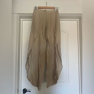 Women's Tan Wide-Leg Pants